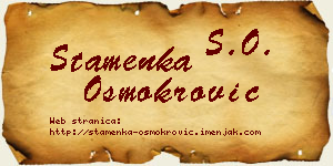 Stamenka Osmokrović vizit kartica